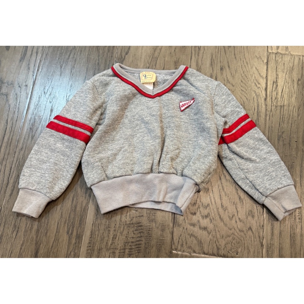 Vintage‎ Double Dutch Gray Varsity Sweatshirt Kids Size M (5-6) USA Made